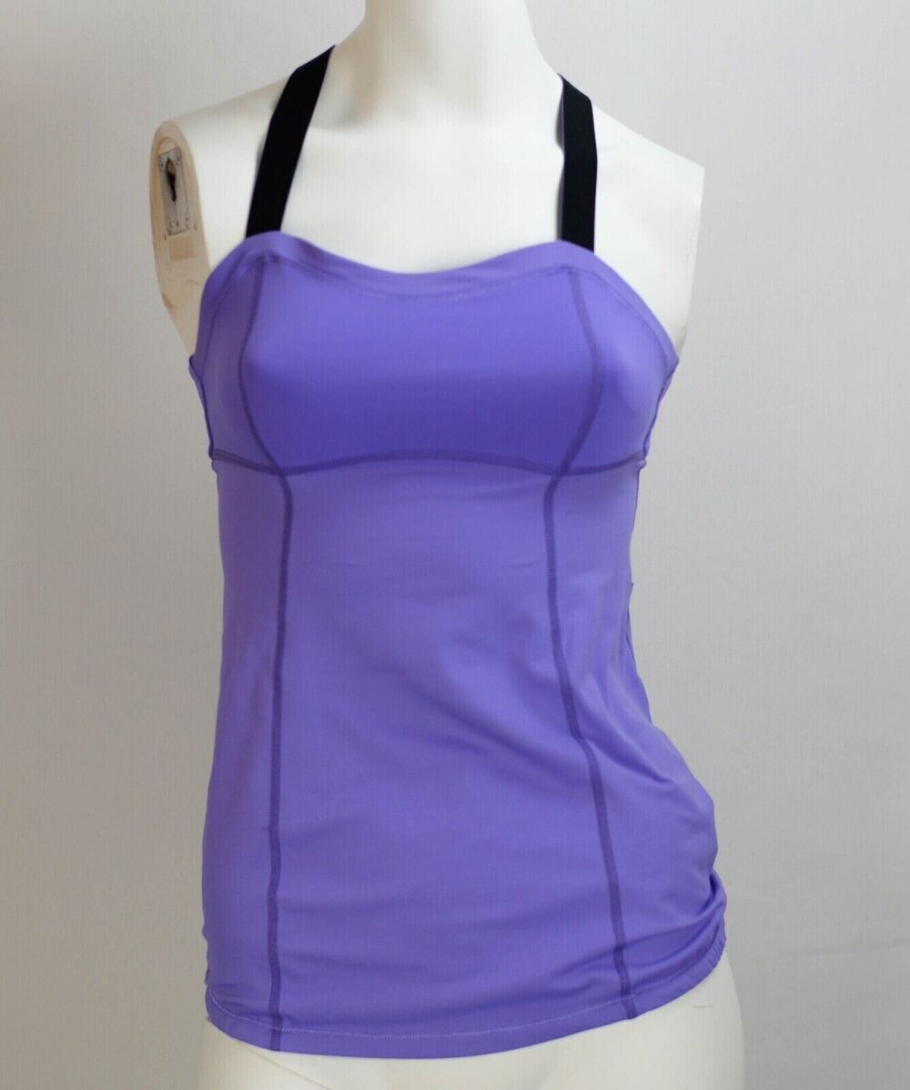 Lululemon Purple Tank Adjustable Straps Built In Sports Bra Size 4